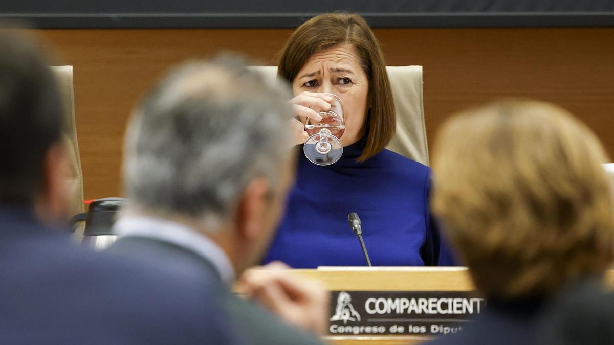 La presidenta del Congreso, Francina Armengol, durante una comparecencia.