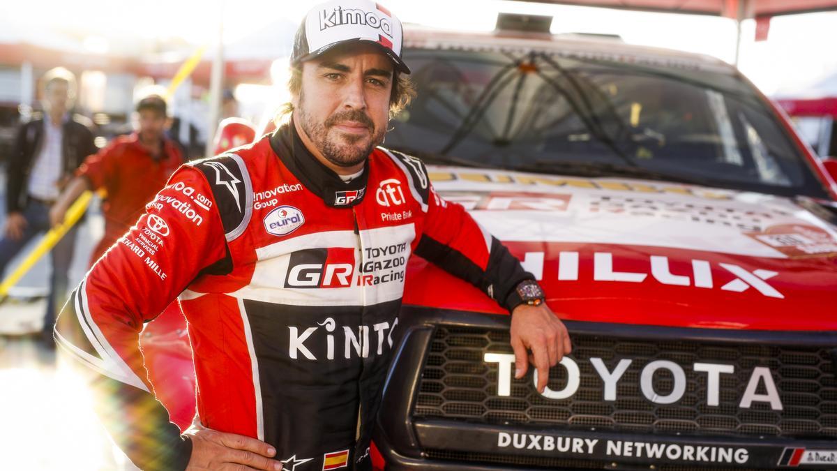Fernando Alonso en 2020, en su estreno en el Dakar con Toyota.