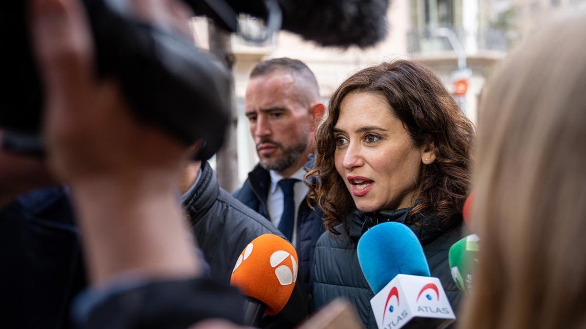 Isabel D&iacute;az Ayuso comparece ante los medios.