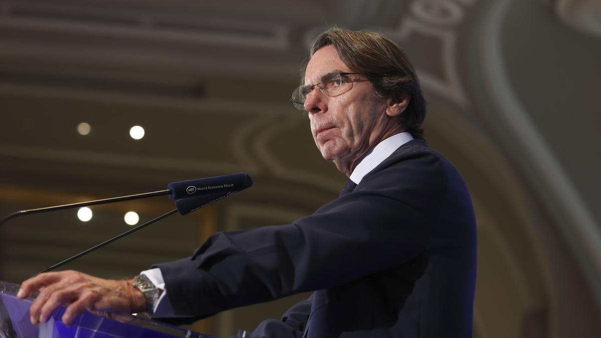 José María Aznar, durante su intervención en el Foro Nueva Economía.