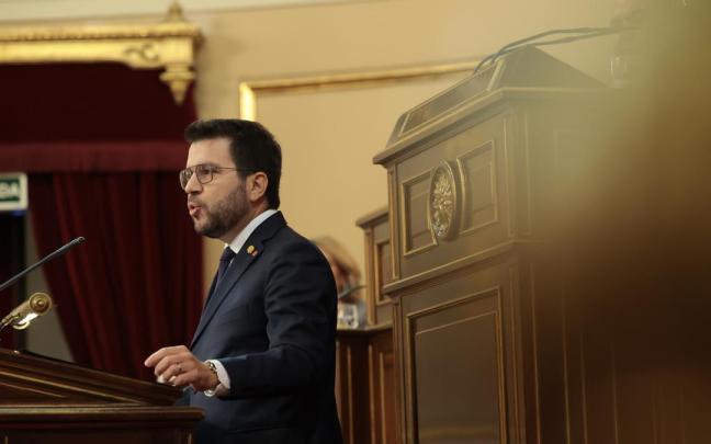 El president de la Generalitat de Catalunya, Pere Aragonès, interviene tras la Comisión General de las Comunidades Autónomas, en el Senado, el pasado octubre. / EP El president de la Generalitat de Catalunya, Pere Aragonès, interviene tras la Comisión General de las Comunidades Autónomas, en el Senado, el pasado octubre.