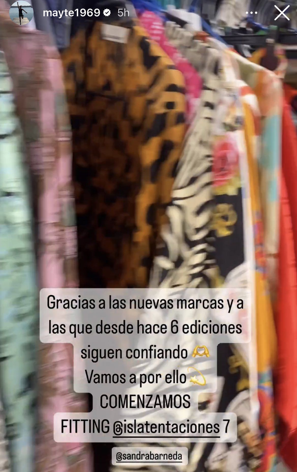 La historia de Instagram de su estilista que compartió Sandra Barneda.
