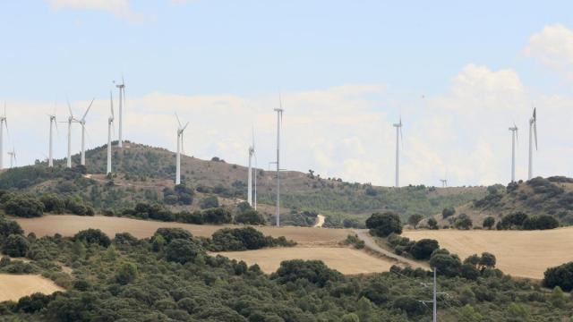 Imagen del pasado mes de agosto del parque eólico de Labraza, en Araba, el primero construido en Euskadi en 23 años.