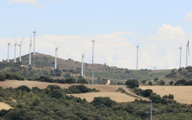 Imagen del pasado mes de agosto del parque eólico de Labraza, en Araba, el primero construido en Euskadi en 23 años.