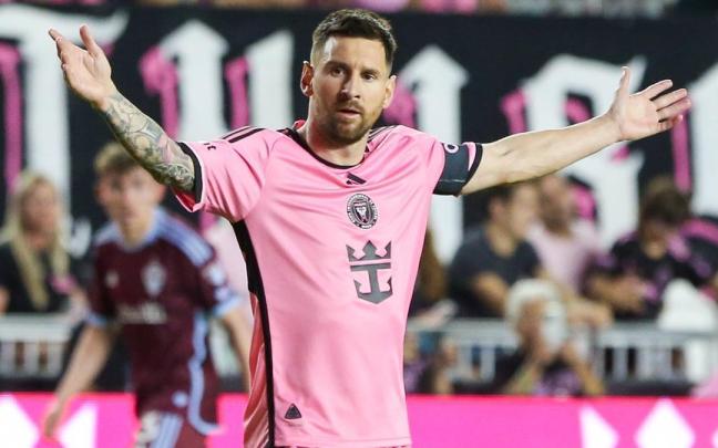 Leo Messi, con el Inter Miami durante la final de la Campeones Cup, en la que marcó un gol y dio una asistencia para la victoria por 2-0 ante Cruz Azul.