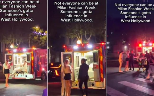 Unos influencers se hacen fotos fumando en una ambulancia y han tenido que ser apartados cuando llega un paciente.