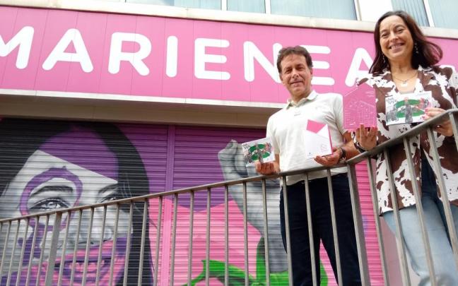El alcalde de Basauri, Asier Iragorri, y la concejala de Igualdad, Isabel Cadaval, en la presentación de la nueva programación