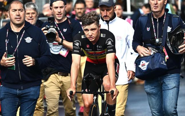 Evenepoel en la última etapa del Giro.