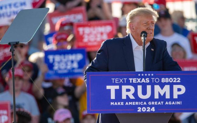 Donald Trump, durante el acto político que ha protagonizado en Waco. Donald Trump, durante el acto político que ha protagonizado en Waco.