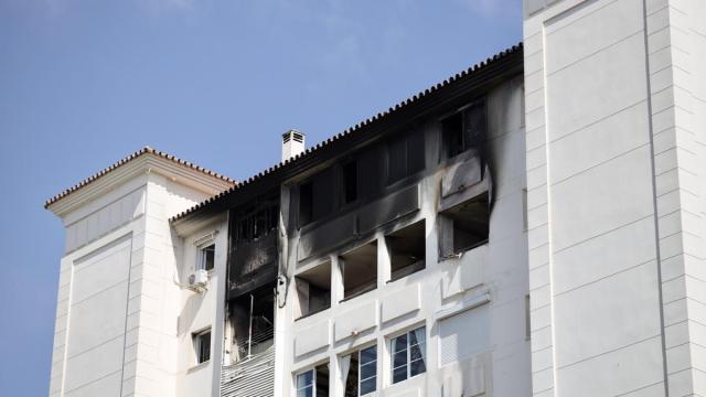 Imagen de la vivienda incendiada de Benalmádena, donde fallecieron dos menores.