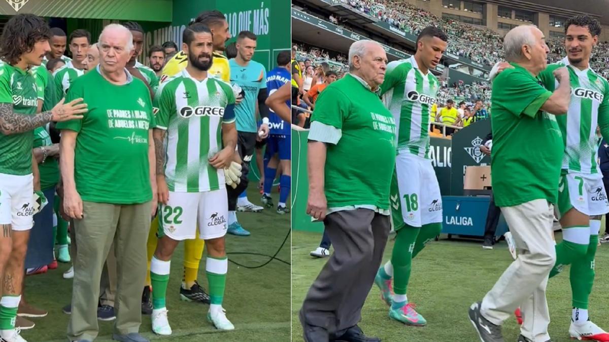 Orgullosos, saltaron al terreno de juego acompañando a los jugadores.