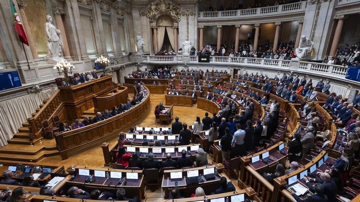 El Parlamento de Portugal durante la moción de confianza.