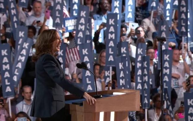 La vicepresidenta y candidata demócrata a las elecciones presidenciales, Kamala Harris