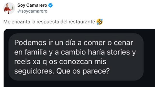 El comienzo del post. / X (@soycamarero) El comienzo del post.