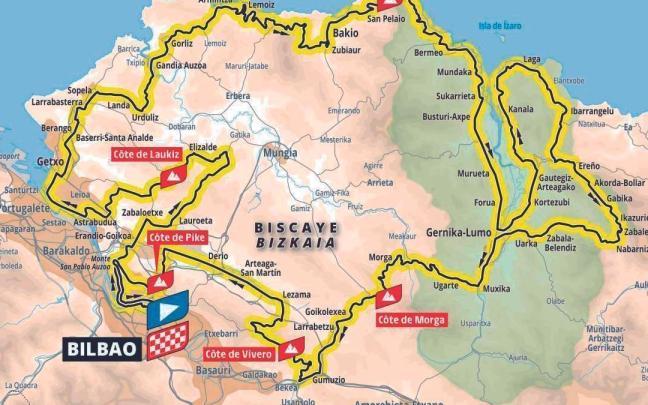 Mapa de la Etapa 1 del Tour de Francia 2023: Bilbao-Bilbao