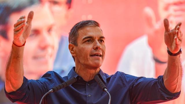 El presidente del Gobierno, Pedro Sánchez, durante la celebración de la Fiesta de la Rosa del PSC.