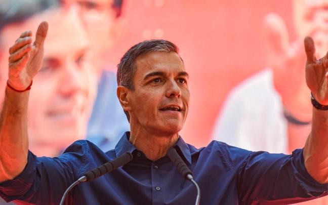 El presidente del Gobierno, Pedro Sánchez, durante la celebración de la Fiesta de la Rosa del PSC.