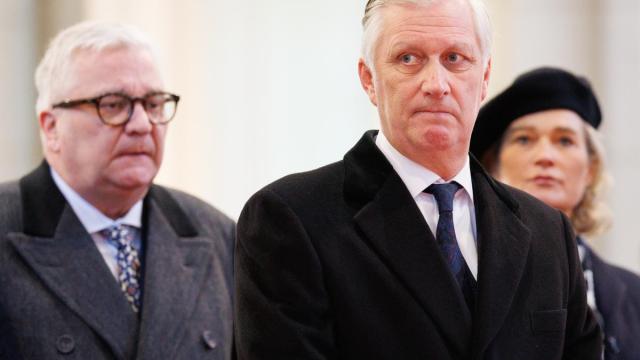 El príncipe Lorenzo de Bélgica junto al rey Felipe