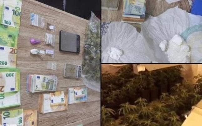 Dinero y droga oculta en un local de comida rápida en Granada.