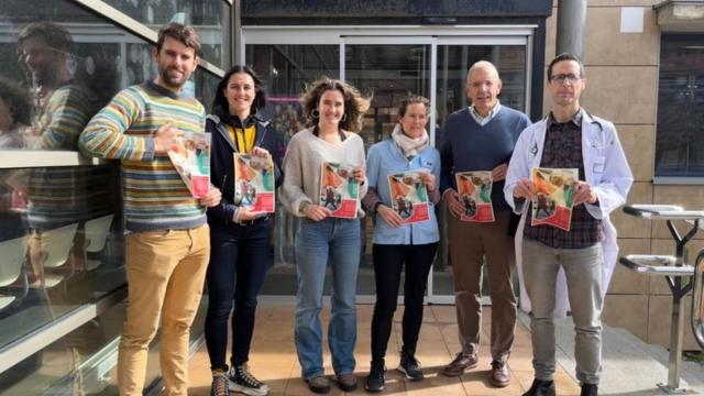 Ander Etxabe técnico de la Diputación, Malen Ruiz de Azua miembro del proyecto Mugiment, Leire Juanbeltz orientadora, Imma Lizaso enfermera, Iñaki Ostolaza alcalde y Alex Vita médico.