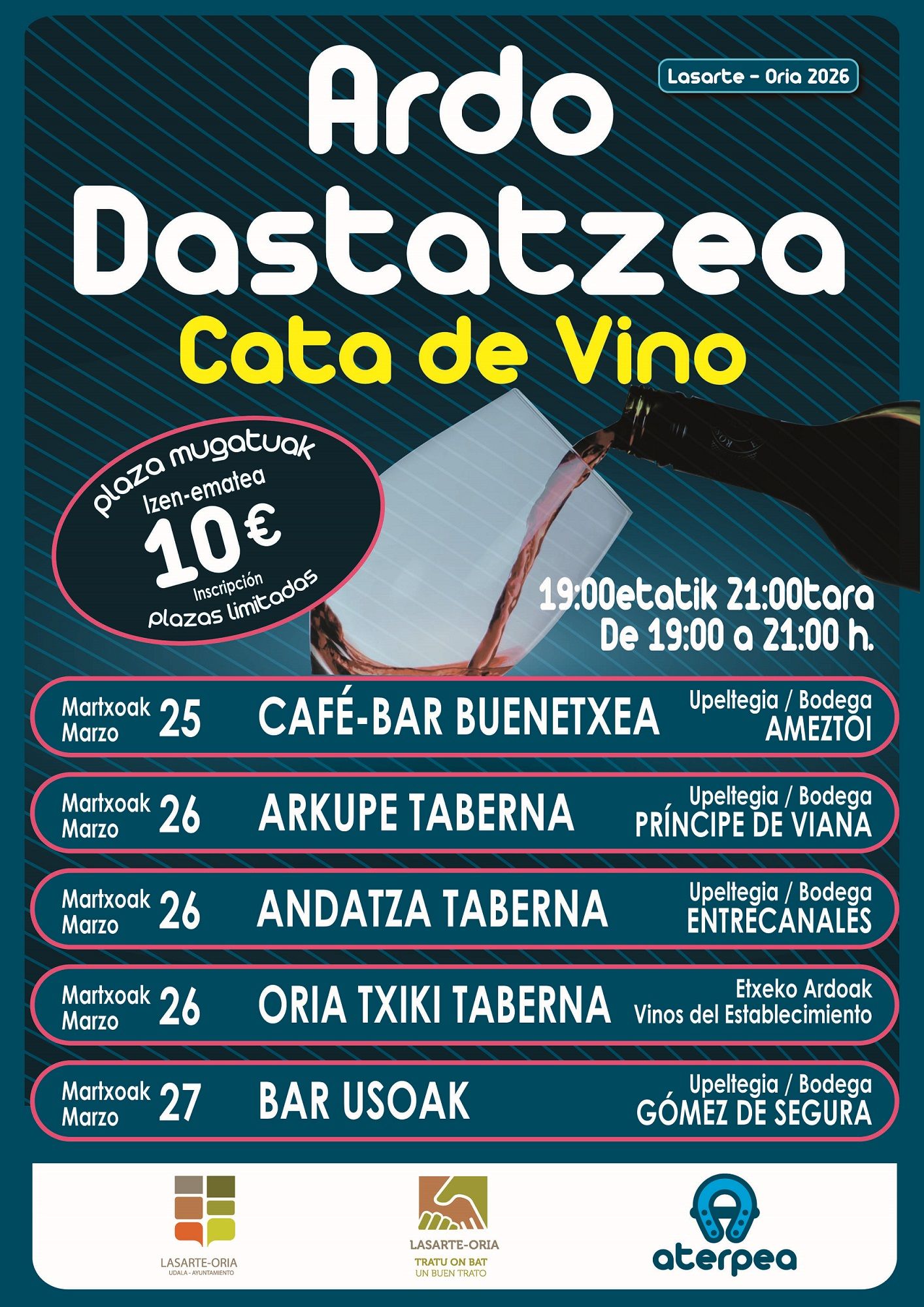 Cartel de la cata de vinos