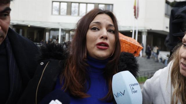 La actriz Elisa Mouliaá a la salida de los Juzgados de Plaza de Castilla