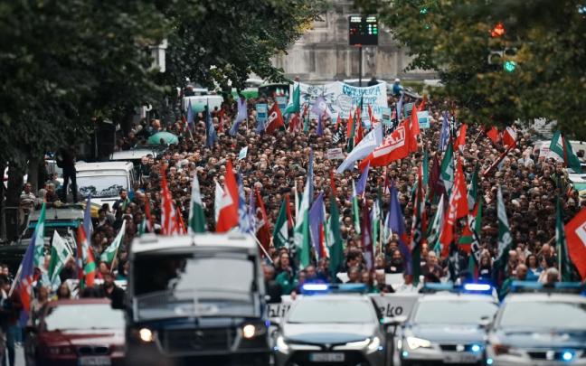 Manifestación en Bilbao con motivo de la última huelga en el sector público.
