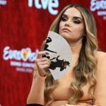 Melody durante la rueda de prensa ofrecida tras su paso por Eurovisión.
