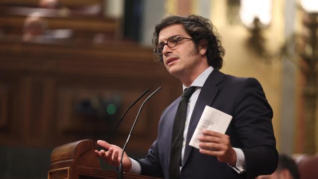 El secretario general de Vox, José María Figaredo, durante el pleno del Congreso de los Diputados del pasado 23 de julio.