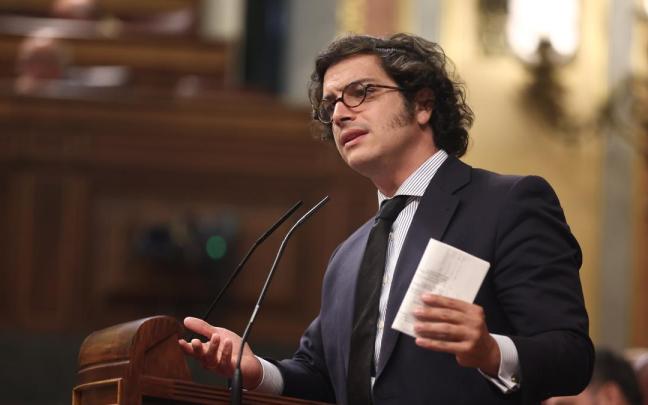 El secretario general de Vox, José María Figaredo, durante el pleno del Congreso de los Diputados del pasado 23 de julio.