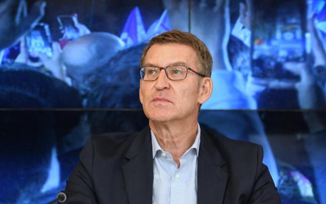 El presidente del Partido Popular y candidato a la investidura, Alberto Núñez Feijóo