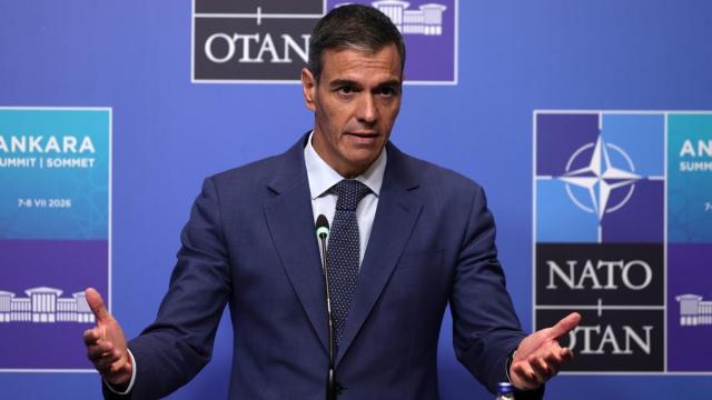 El presidente Sánchez, en la rueda de prensa tras la Cumbre de la OTAN