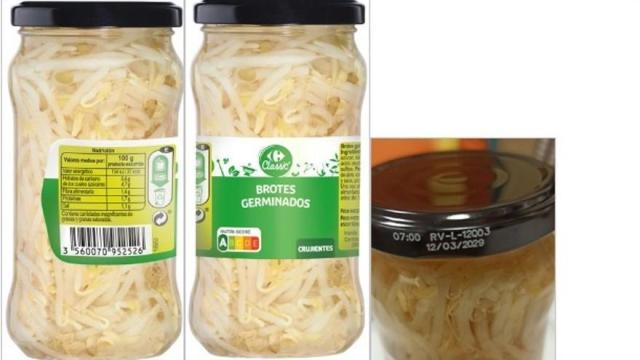 La AESAN alerta de la presencia de Salmonella spp. en un lote de brotes germinados de la marca Carrefour Classic