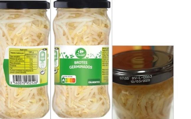 La AESAN alerta de la presencia de Salmonella spp. en un lote de brotes germinados de la marca Carrefour Classic