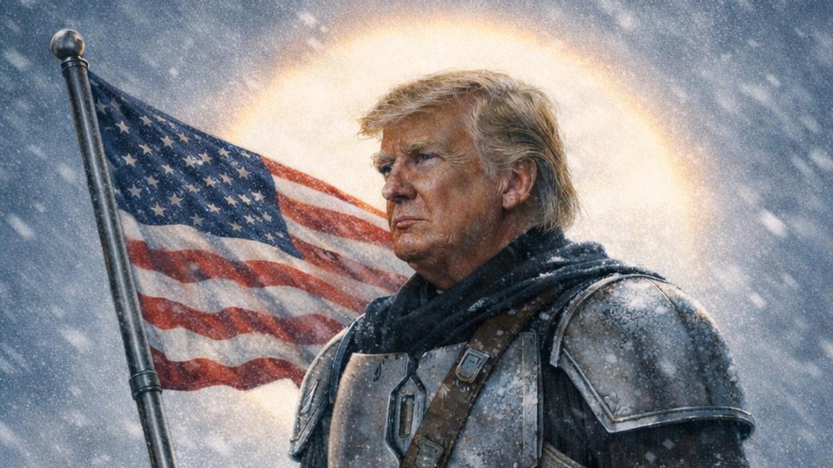 Trump, caracterizado como 'The Mandalorian'.