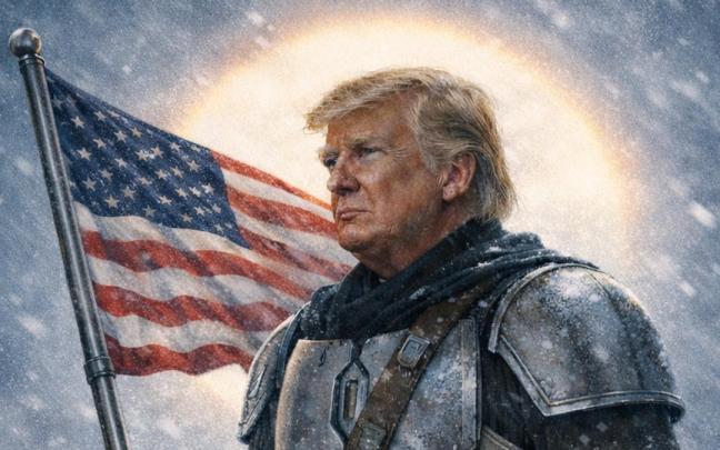 Trump, caracterizado como 'The Mandalorian'.