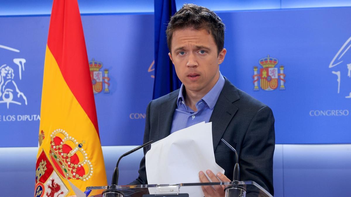 El líder de Más País, Iñigo Errejón, ayer en el Congreso de los Diputados.