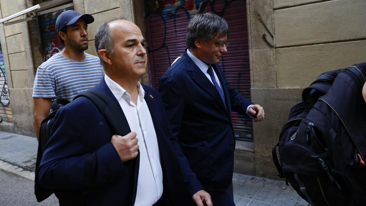 Acto de apoyo a Puigdemont a su regreso a Barcelona