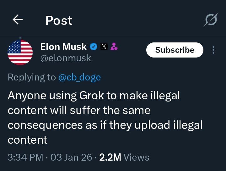 El post que Elon Musk publicó.