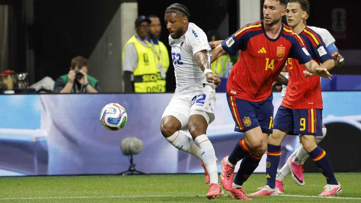 Imagen del partido entre Cabo Verde y la selección española