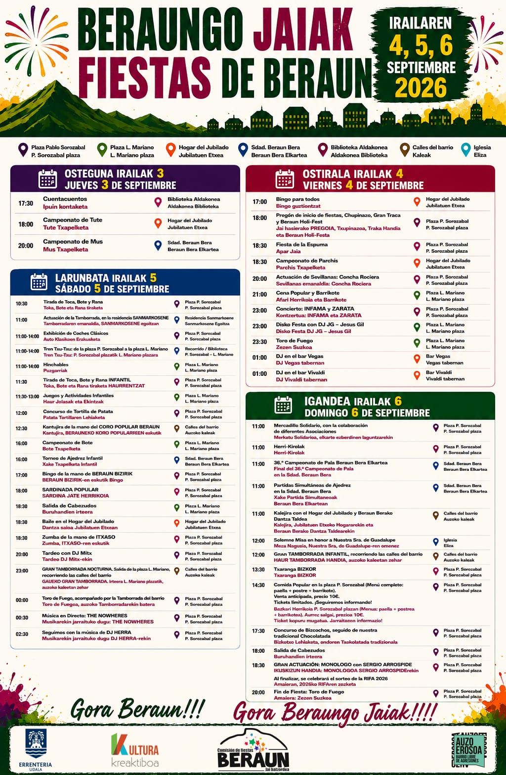 Cartel con la programación completa.