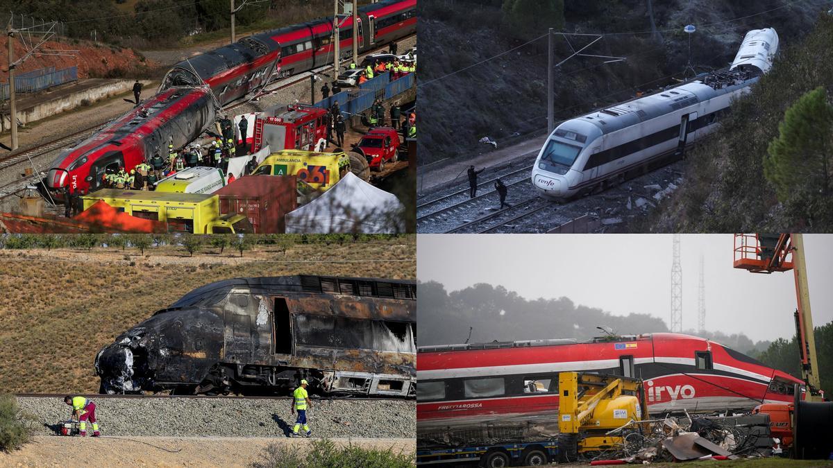 Fotografías de Adamuz y del tren incendiado en Ricla difundidas erróneamente como si correspondieran al accidente de Urda.