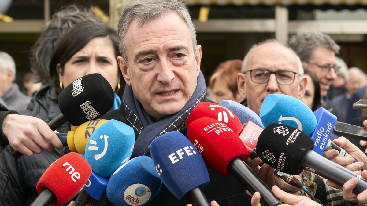 Aitor Esteban, el pasado martes en Gasteiz con motivo del aniversario del 3 de Marzo.