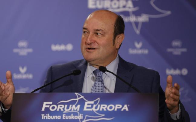 Andoni Ortuzar, durante el acto en el que ha participado este jueves.