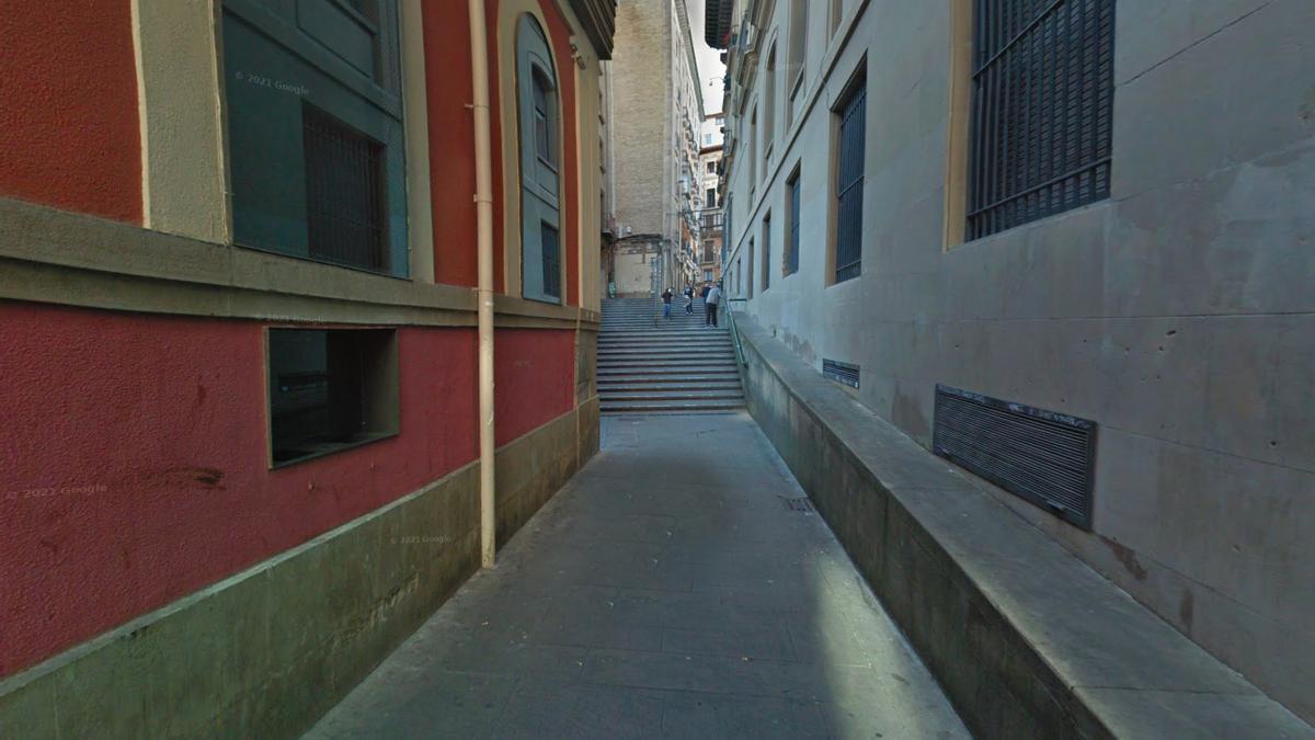 Zona en la que se produjo la agresión, en el Casco Viejo de Pamplona.