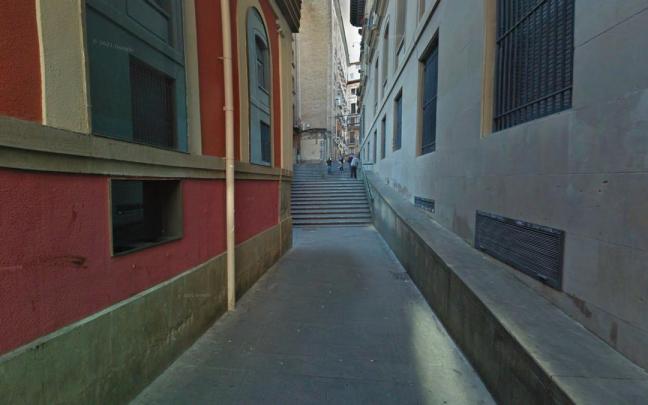 Zona en la que se produjo la agresión, en el Casco Viejo de Pamplona. Zona en la que se produjo la agresión, en el Casco Viejo de Pamplona.