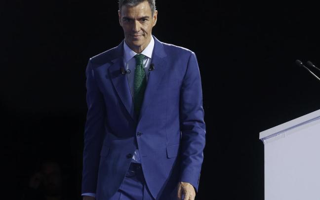 Pedro Sánchez, durante su intervención en Barcelona ante los empresarios catalanes.
