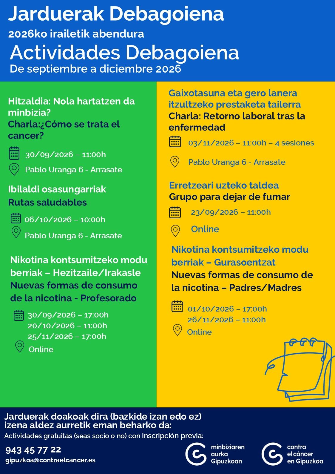 Programa completo de actividades.