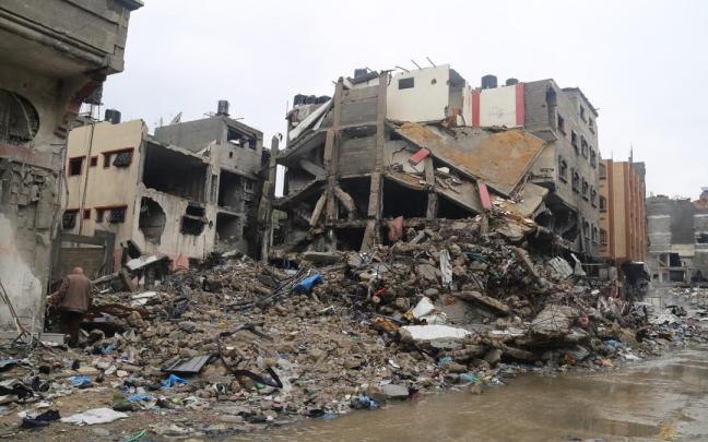 Edificios destruidos por los bombardeos israelíes.