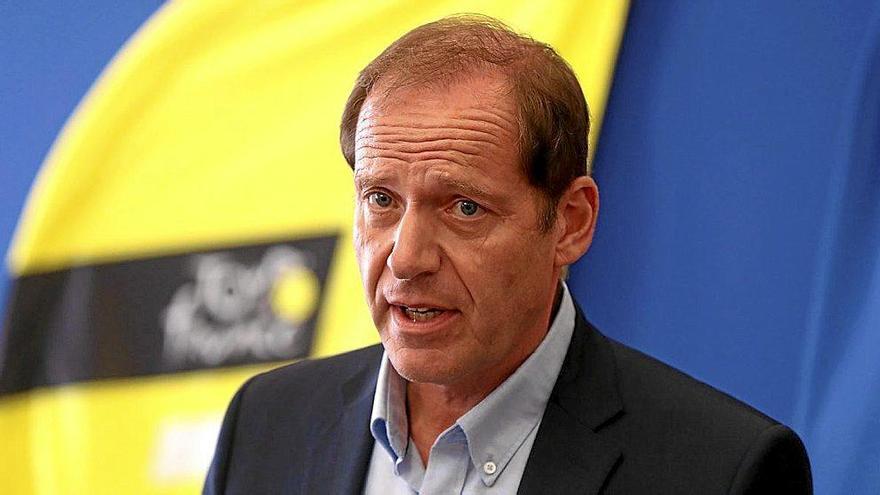 Christian Prudhomme, director del Tour de Francia, durante una rueda de prensa. Foto: Afp